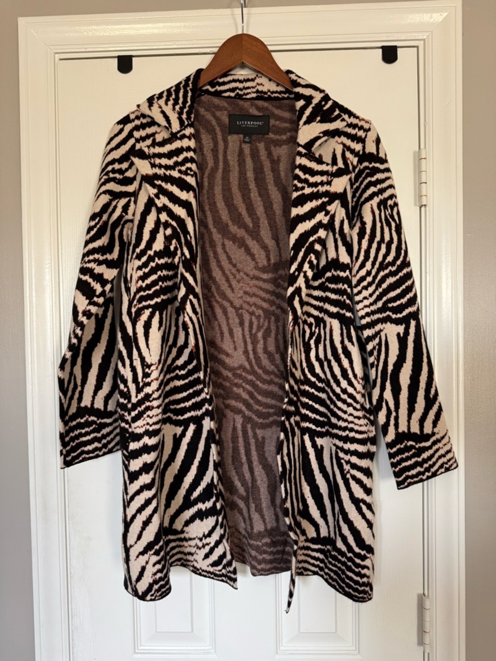 New Liverpool Zebra Print Open Cardigan size XS - Picture 2 of 7